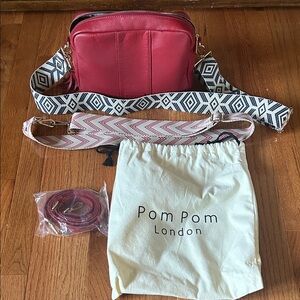 Pom Pom London Red Crossbody Bag